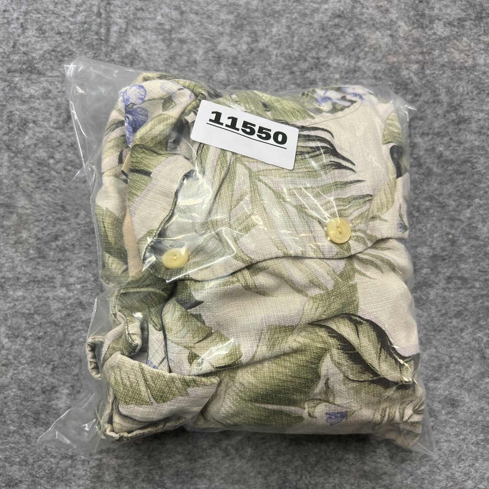 Tommy Bahama Shirt Mens XL Beige Green Floral Silk Hawaiian Tropical Aloha Beach - Picture 15 of 15